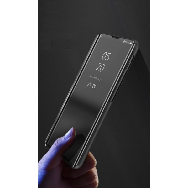 OnePlus 8T Flip Case Clear View Standing V2 Rocket Black