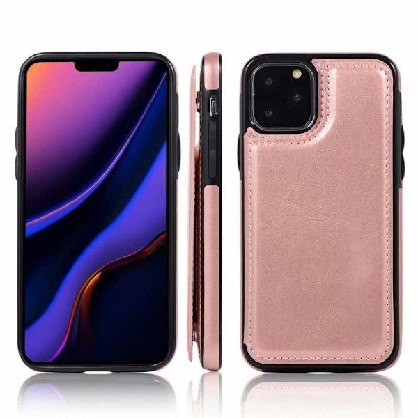 iPhone 12 Pro Max Iskunkestävä kotelo, 3-taskuinen Flippr-korttipidike Svart