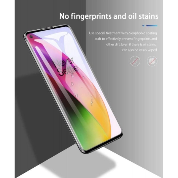 2-PACK OnePlus 8T FullFrame karkaistu lasi 0,26mm 2,5D 9H Transparent