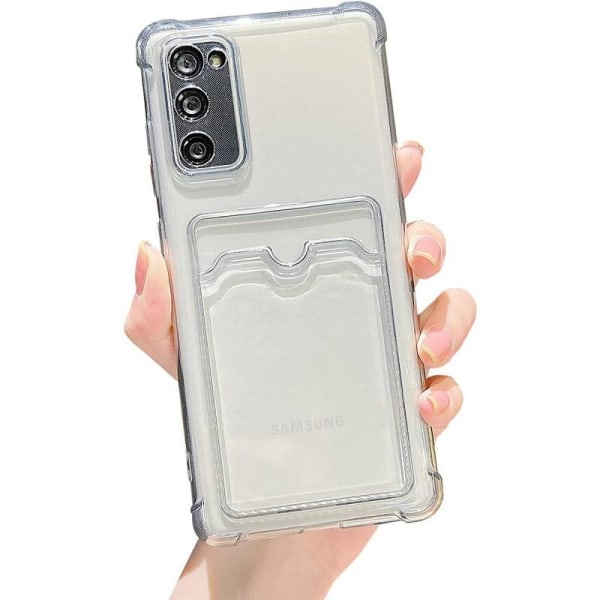 Tynt støtsikkert mobildeksel med kortspor Samsung S20 Plus Transparent