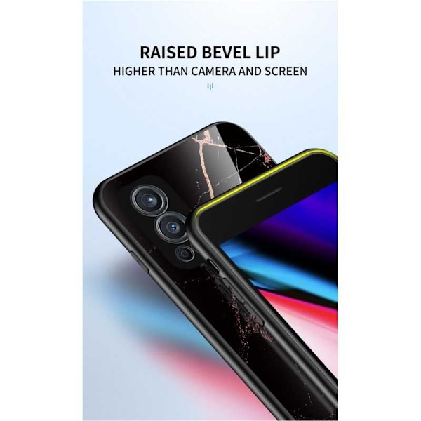 OnePlus Nord 2 5G Marmorikuori 9H Karkaistu lasi Takaosa Glassback V2 MultiColor Emerald Green