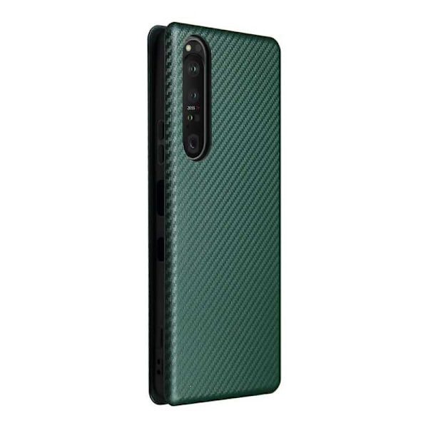 Xperia 1 III Flip Case -korttipaikka CarbonDreams Green Green