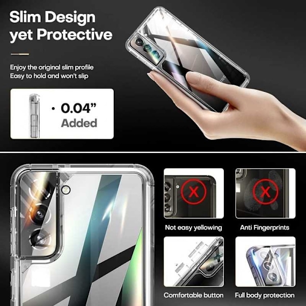 Komplet 3i1 beskyttelse til Samsung S22Plus Plus Plus Plus Plus Transparent