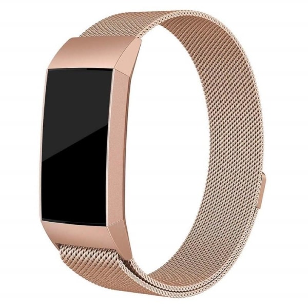 Fitbit Charge 4 Armband Milanesisk Loop Roséguld Svart