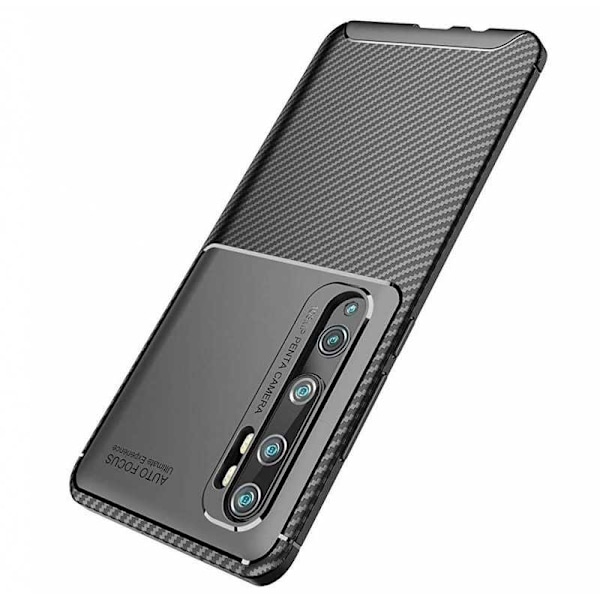 Xioami Mi Note 10 hieman iskunkestävä ohut kansi FullCarbon V4 Black