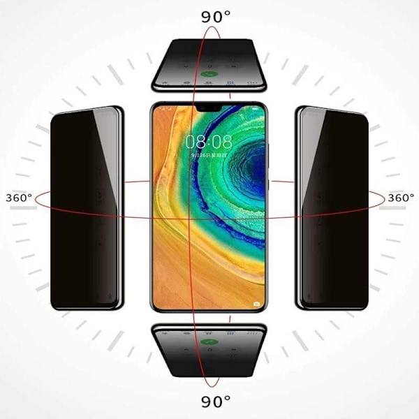 2-PACK Mi 10T / Mi 10T Pro Privacy Hærdet glas 0,26 mm 2,5D 9H Transparent