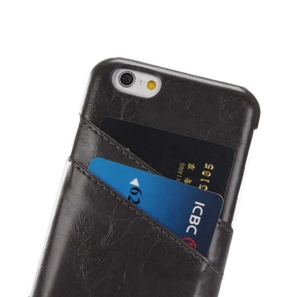 iPhone 6S Plus Skal Korthållare Retro Svart