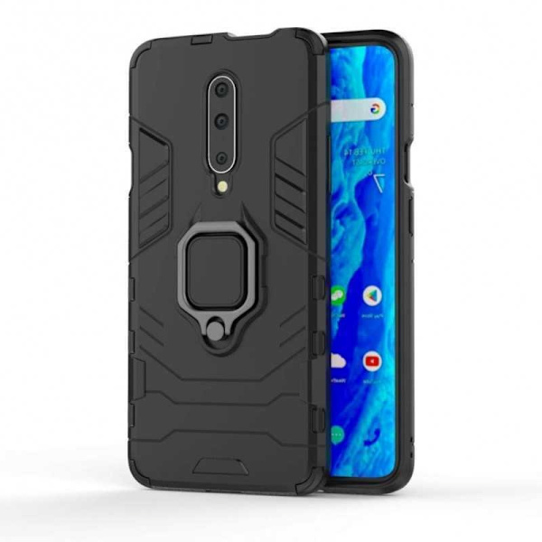 OnePlus 7 Pro / 7T Pro Iskunkestävä suojus rengaspidikkeellä ThinArmor Black