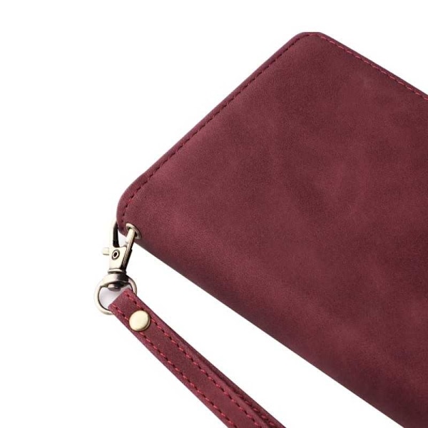 Samsung S22 Ultra Multifunktionellt Plånboksfodral Zipper 8-Fack Svart