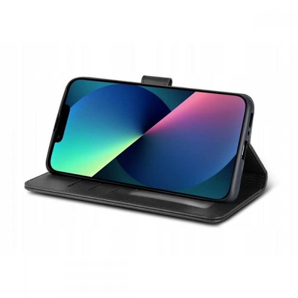 iPhone 13 Pung Etui PU Læder 4 RUMM Black