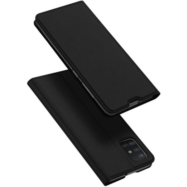 Samsung Galaxy A71 Exclusive Flip Case Smooth-kortspor Black