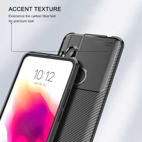 Motorola One Hyper Stöttåligt Skal FullCarbon V4 Svart