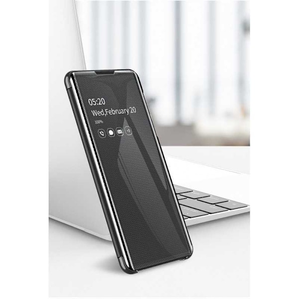 Huawei P30 Smart Flip Case Clear View Standing V3 Rocket Black