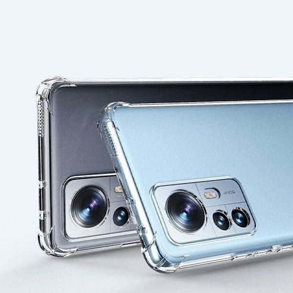 Xioami 12T / 12T Pro stødabsorberende silikonetui Shockr Transparent