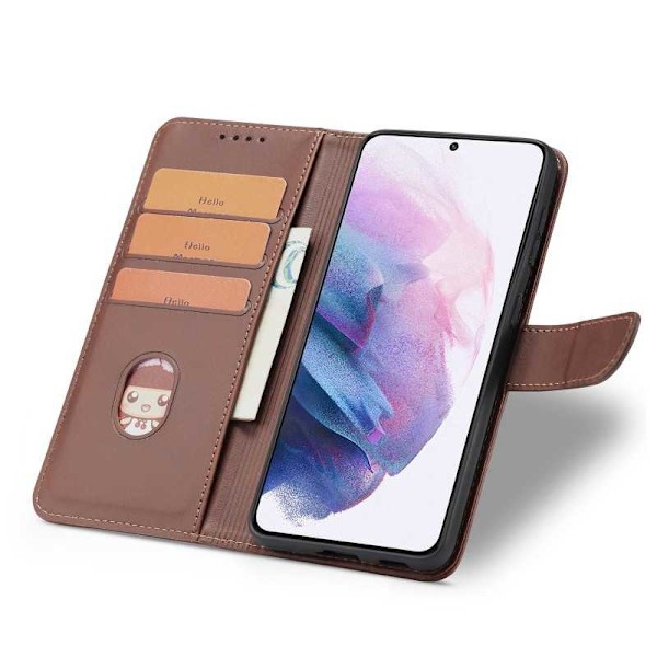 Samsung S24 Plus Wallet Case PU-nahkainen 4-POCKET - Ruskea