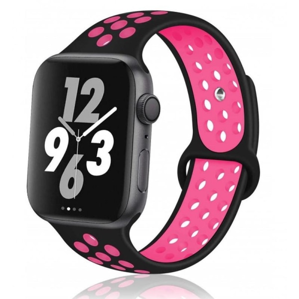 Apple Watch 40 mm tyylikäs urheiluranneke Runnr musta/vaaleanpun Pink