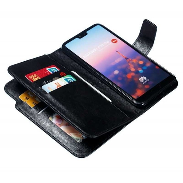 Huawei P20 Pro Praktisk Plånboksfodral med 12-Fack Array V4 Svart