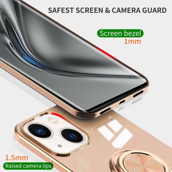 iPhone 13 Elegant & stødsikkert cover med ringholder fejlfri Svart