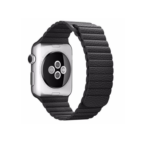 Apple Watch 38/40/41mm nahkaranneke magneettinen lukkosilmukka Black