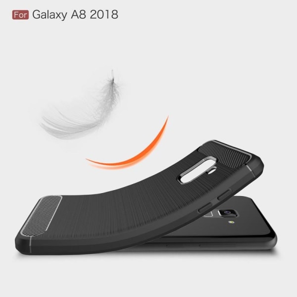 Samsung A8 2018 stødsikkert støddæmpercover SlimCarbon Svart