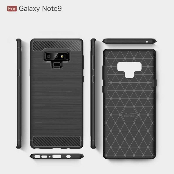 Samsung Note 9 Shock Resistant Shock Absorbing Shell SlimCarbon Svart