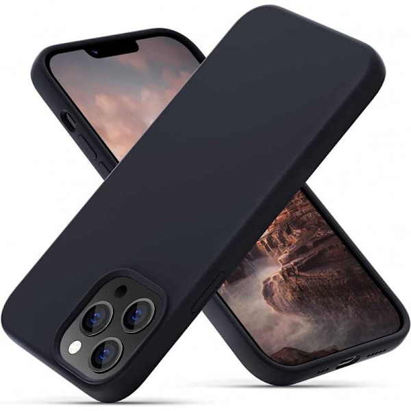 iPhone 12 Pro Erittäin ohut pehmeä kumipinnoitettu mattamusta kansi Black