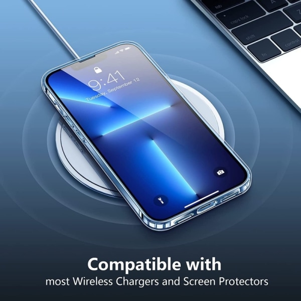 iPhone 12 Pro iskuja vaimentava silikonikotelo Simple Transparent