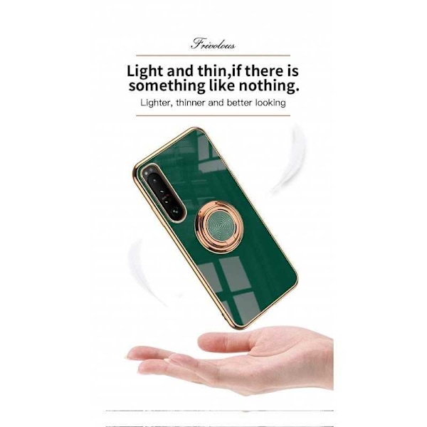 Tyylikäs ja iskunkestävä Xperia 10 V -kotelo, jossa on Flawless sormusteline Svart