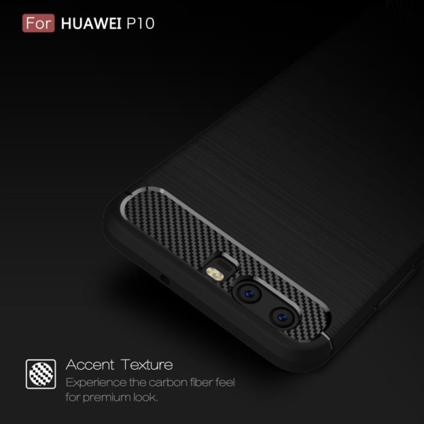 Huawei P10 Stöttåligt Stötdämpande Skal SlimCarbon Svart