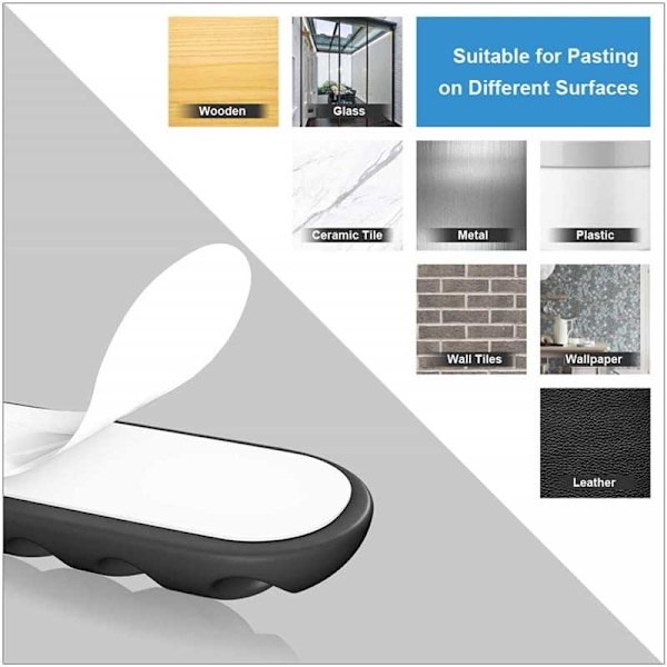 10-PACK Självhäftande Kabelhållare Set Svart