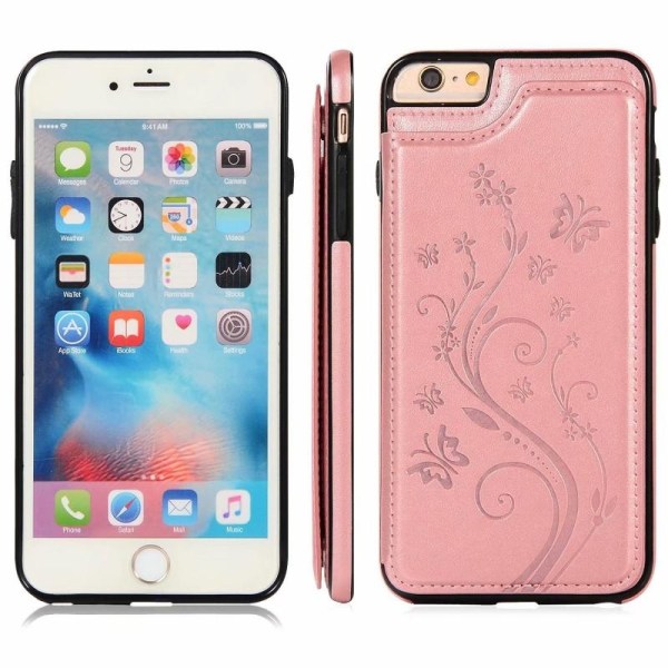 iPhone 6 / 6S Stöttåligt Skal Korthållare 3-FACK Flippr V2 Rosa guld