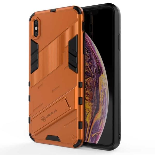 iPhone XS Max iskunkestävä kotelo jalustalla ThinArmor V2 Mörkgrön