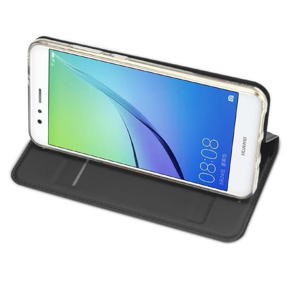 Huawei P10 Lite Flip Case Smooth -korttipaikka Svart