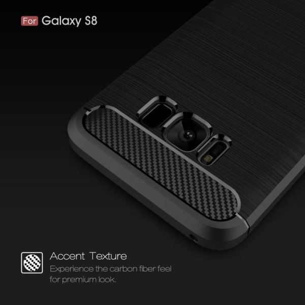 Samsung S8 Plus Støtsikkert støtdempertrekk SlimCarbon Svart