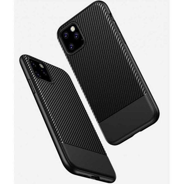iPhone 11 Pro Max Stöttåligt Mobilskal FullCarbon Svart