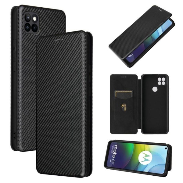 Motorola Moto G9 Power Flip Case Card Carbondreams Black
