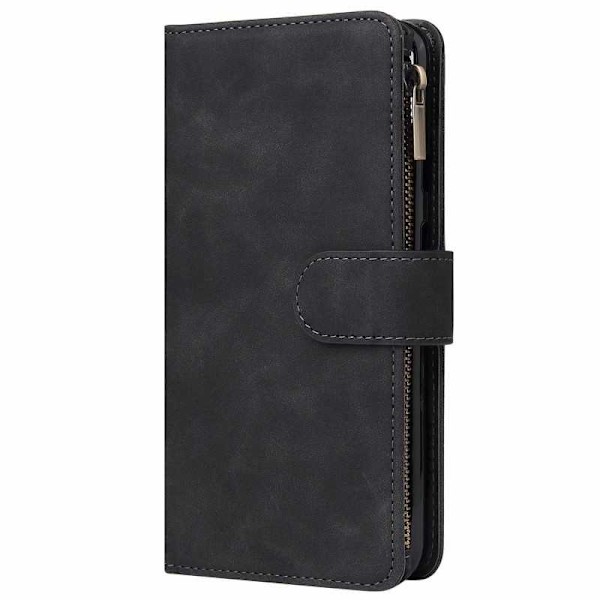 Google Pixel 4 Multifunktionellt Plånboksfodral Zipper 8-Fack Svart