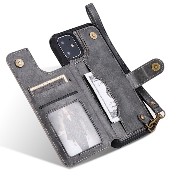 iPhone 12 multifunktionel kortholder 5-SLOT Winston Black