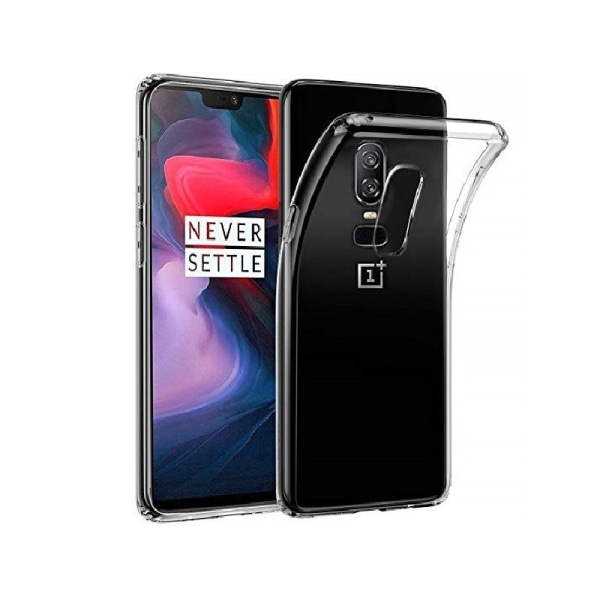 OnePlus 6T Stöttåligt Genomskinligt Skal Simple Transparent