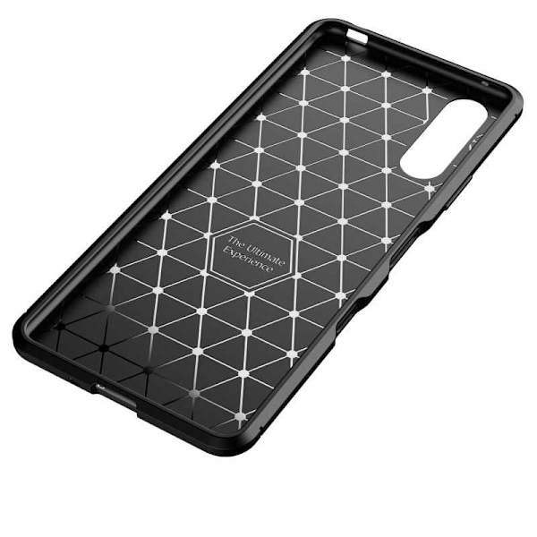 Xperia 10 III Stöttåligt Slimmat Skal FullCarbon V4 Svart