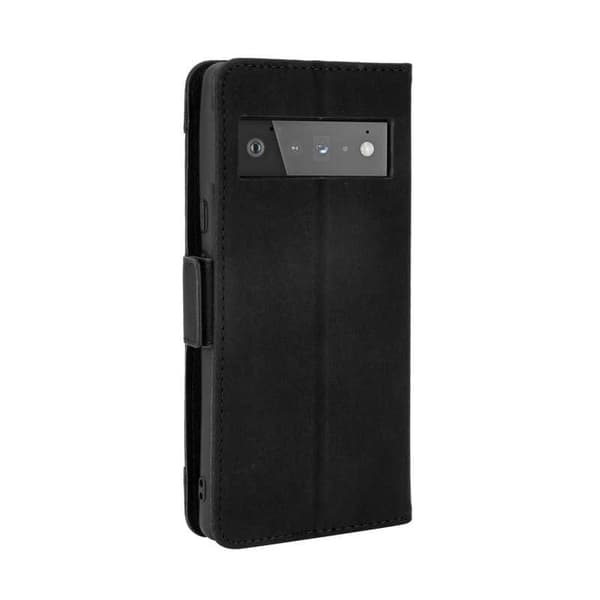 Google Pixel 6 Wallet Case PU-nahkainen 6-POCKET Winston V3 Black