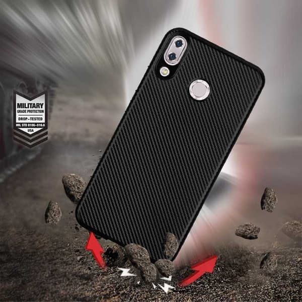 Zenfone 5 & 5Z Iskunkestävä FullCarbon V2 Svart