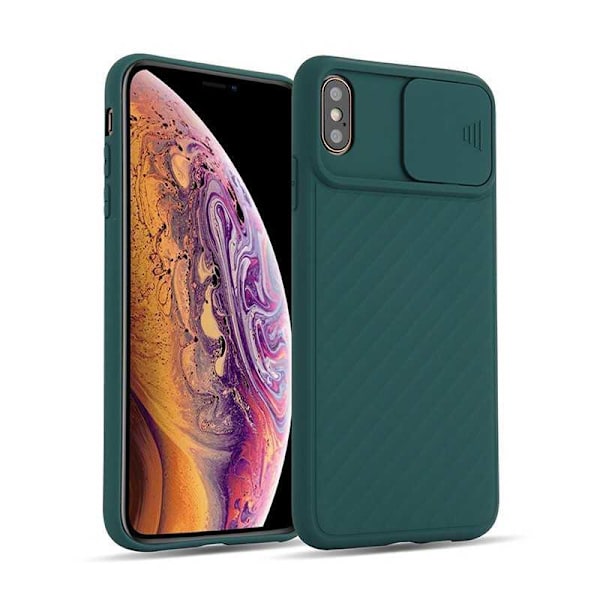 iPhone XS Max Iskunkestävä kansi Sisäänrakennettu CamShield Grön