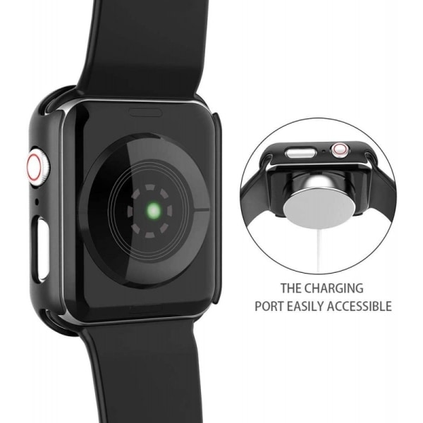 Apple Watch 7 / 8 / 9 (45mm) stødabsorberende skal 9H hærdet glas 2i1 Transparent