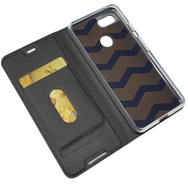 Google Pixel 3 Flipfodral Skin Pro med Kortfack Svart