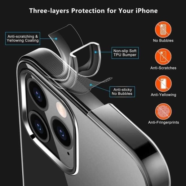iPhone 15 Pro iskuja vaimentava silikonikotelo Simple Transparent