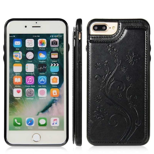 iPhone 7 Plus / 8 Plus Shockproof Case Kortholder 3-POCKET Flippr V2 Black