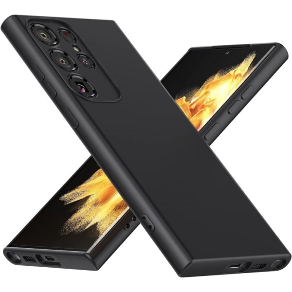 Samsung S23 Ultra Myk gummibelagt matt svart deksel Black