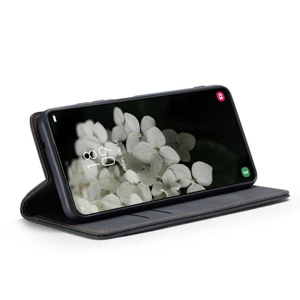 Samsung S22 Exklusivt Elegant Flipfodral CaseMe 3-FACK Svart