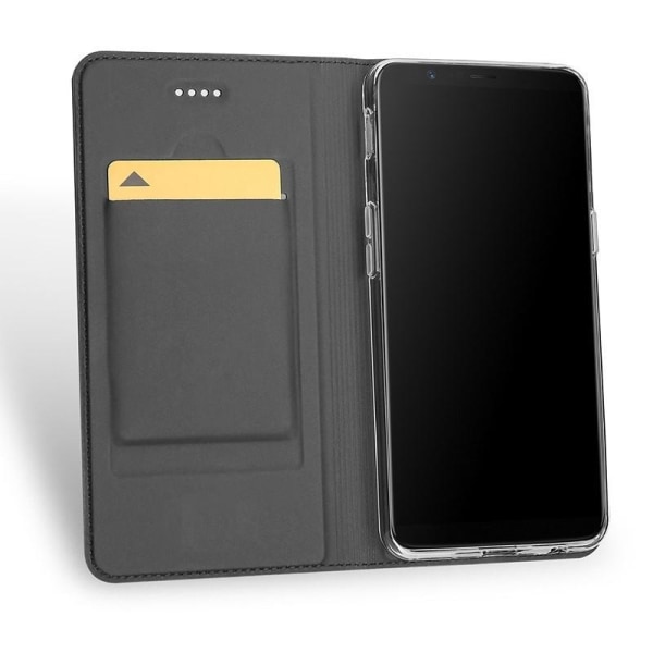 OnePlus 5 Exclusive Flip Case Smooth-kortspor Svart